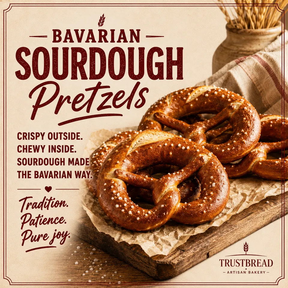 Bavarian Sourdough Pretzels