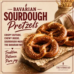 Bavarian Sourdough Pretzels
