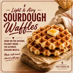 Light & Airy Sourdough Waffles