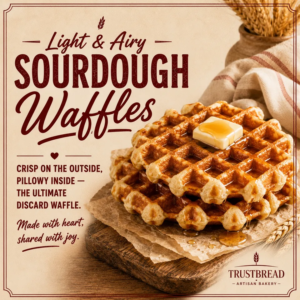 Light & Airy Sourdough Waffles