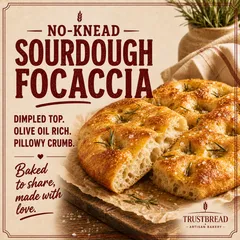 No-Knead Sourdough Focaccia
