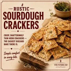 Rustic Sourdough Crackers