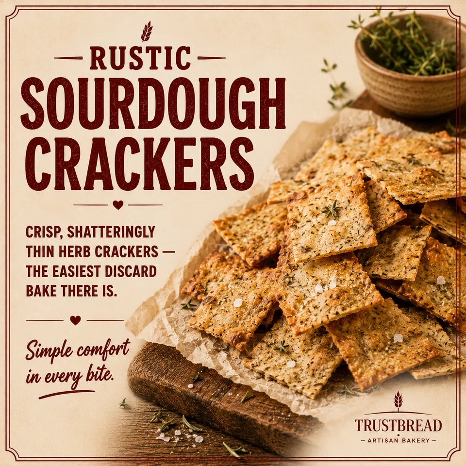 Rustic Sourdough Crackers