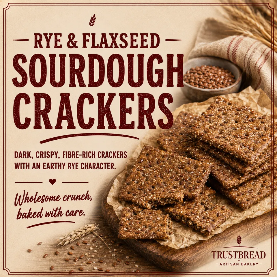 Rye & Flaxseed Sourdough Crackers