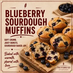 Blueberry Sourdough Muffins