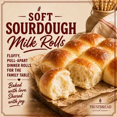 Soft Sourdough Milk Rolls