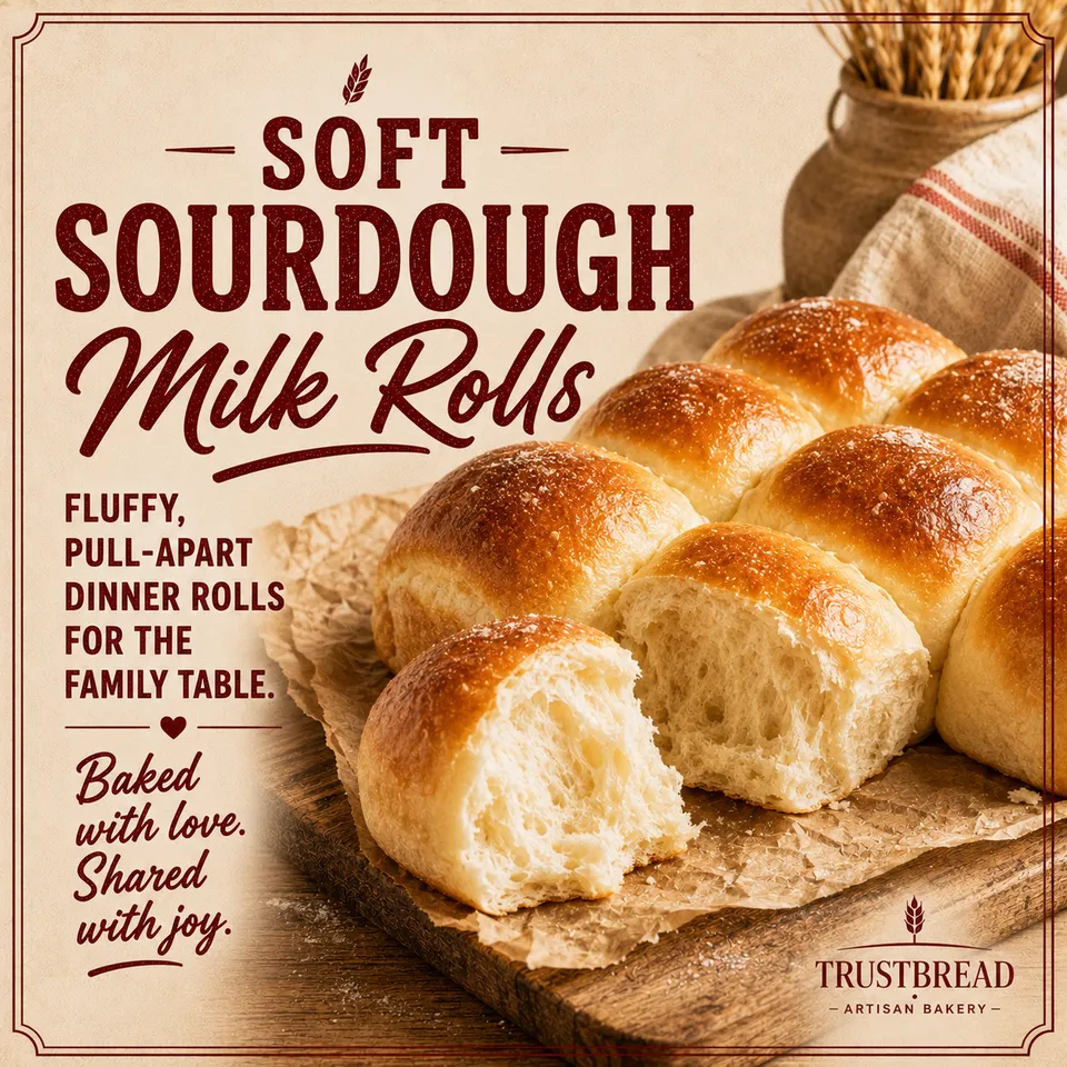 Soft Sourdough Milk Rolls