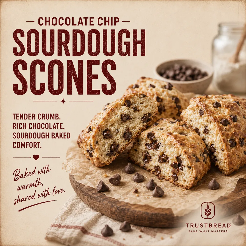 Chocolate Chip Sourdough Scones