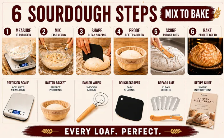 Sourdough baking steps