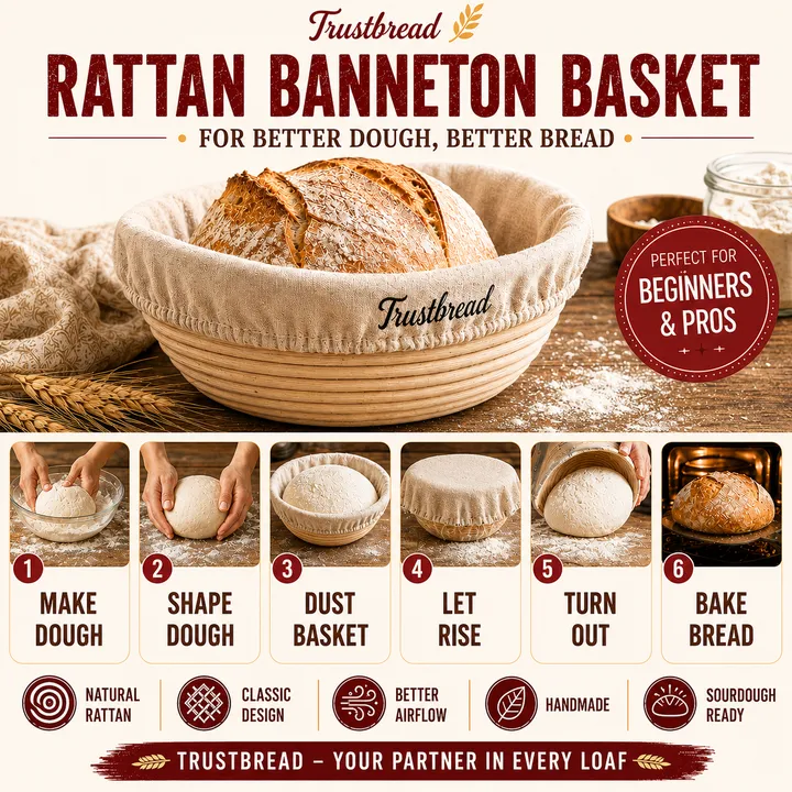 Rattan banneton basket
